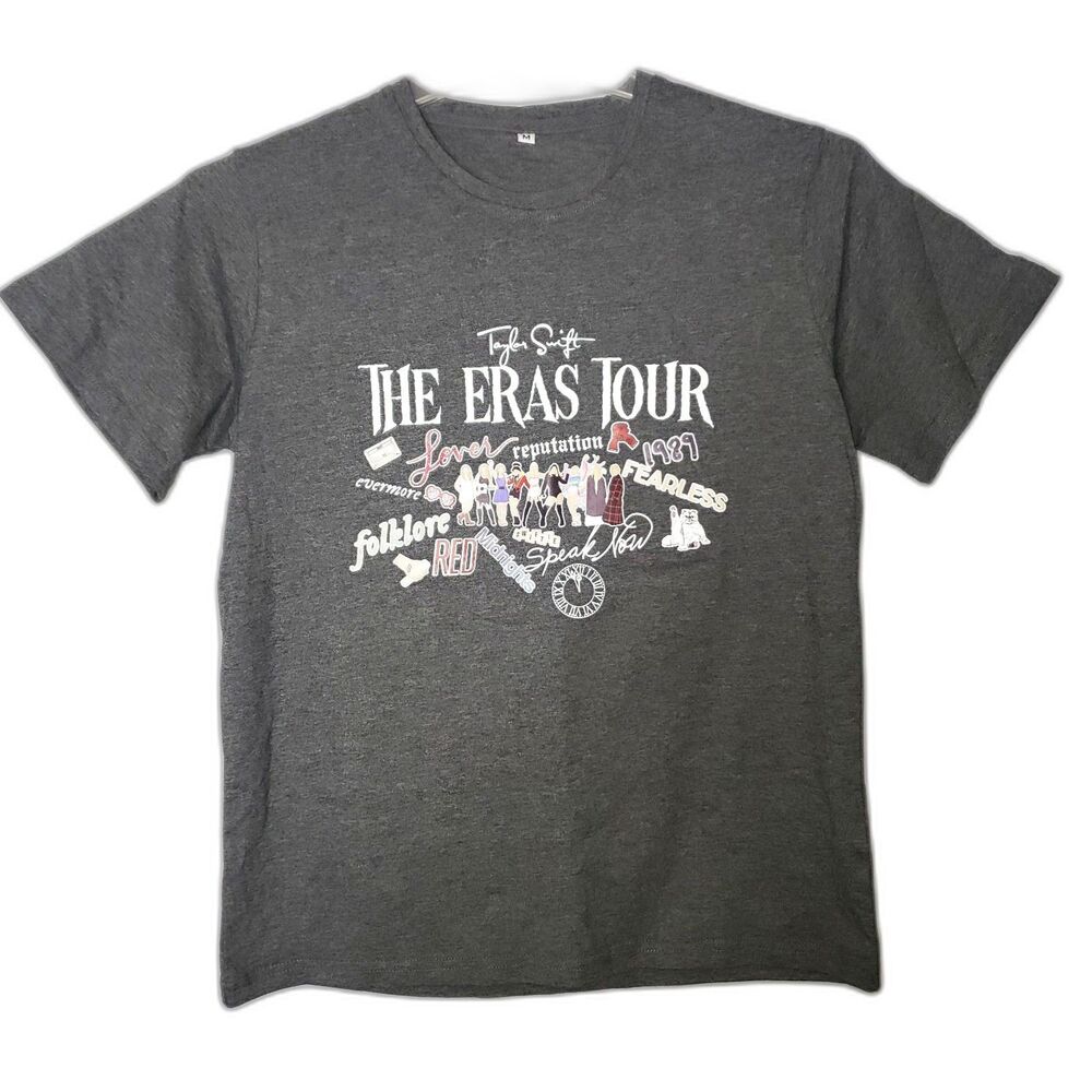 TAYLOR SWIFT The Eras Tour Gray T Shirt Size Medium